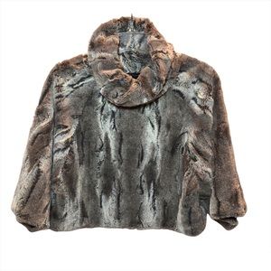 Pandemonium Seattle luxury faux fur cowl neck top size S/M